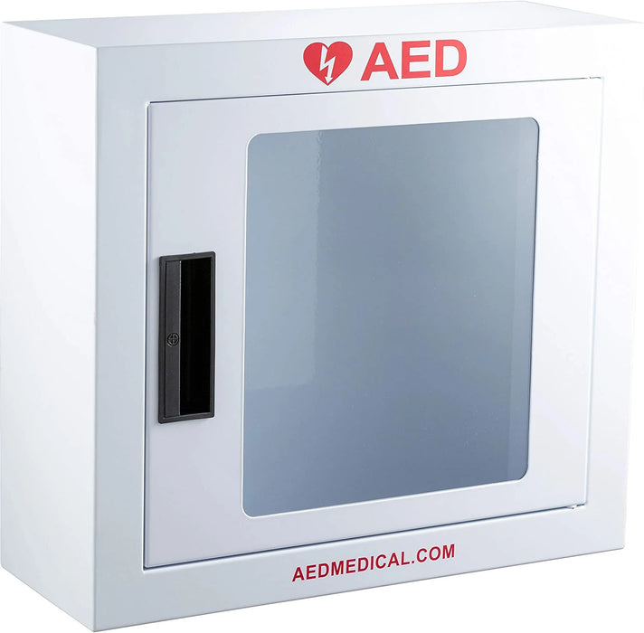 Stainless Steel AED Cabinet | Wall Mount Storage Cabinet for Defibrillators | Compact AED Surface Mount Cabinet