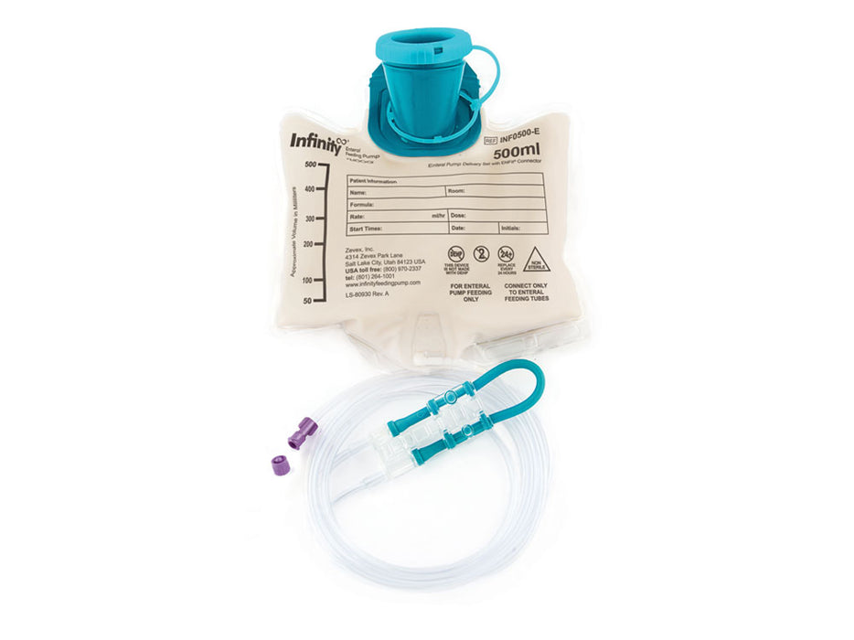 Moog INF500-E Enteral Feeding Pump Bag Set With ENFit® Connector Infinity® 500 ML Silicone (30 Count )