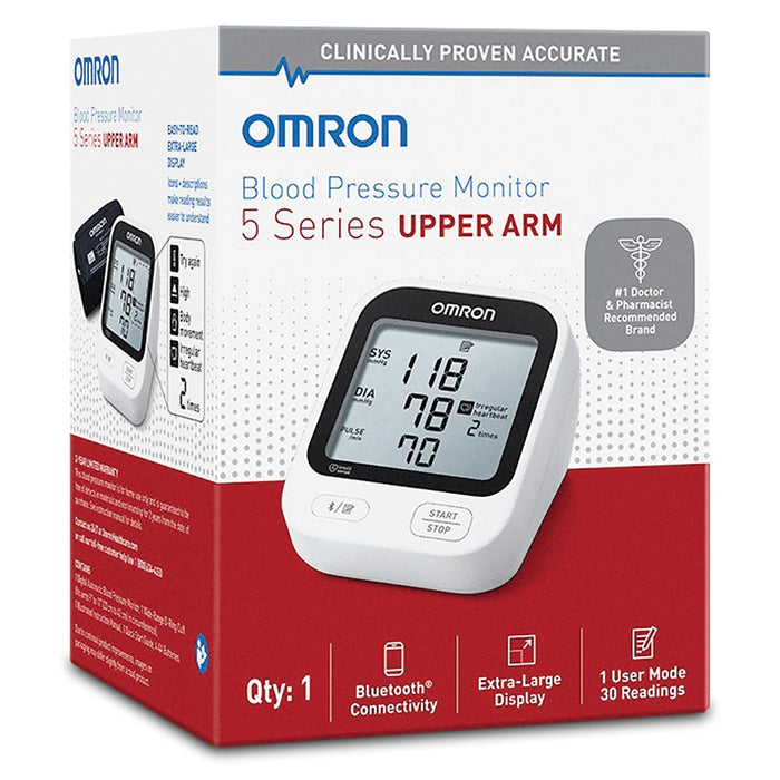 Omron 5 Series Blood Pressure Monitor Upper Arm Cuff, Digital Bluetooth Blood Pressure (BP7255)