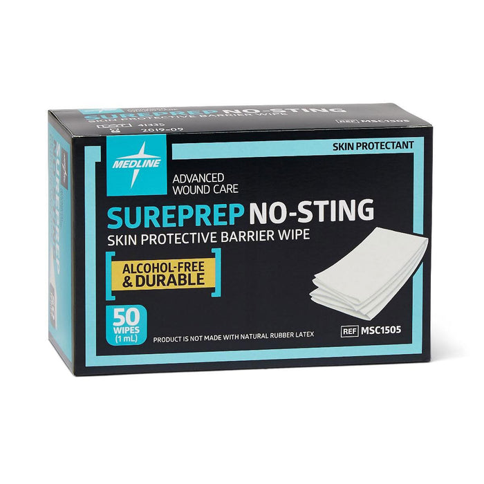 Medline SurePrep Alcohol-Free No-Sting Skin Barrier 1mL Wipes 500Ct
