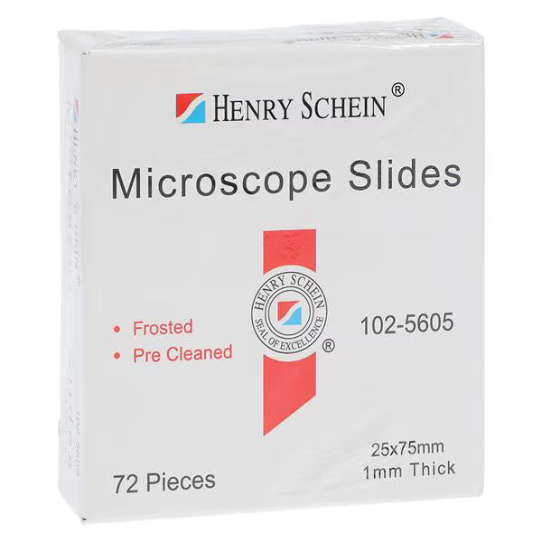 Henry Schein Frosted Microscope Slide 3x1" White 72/Bx, 20 BX/CA