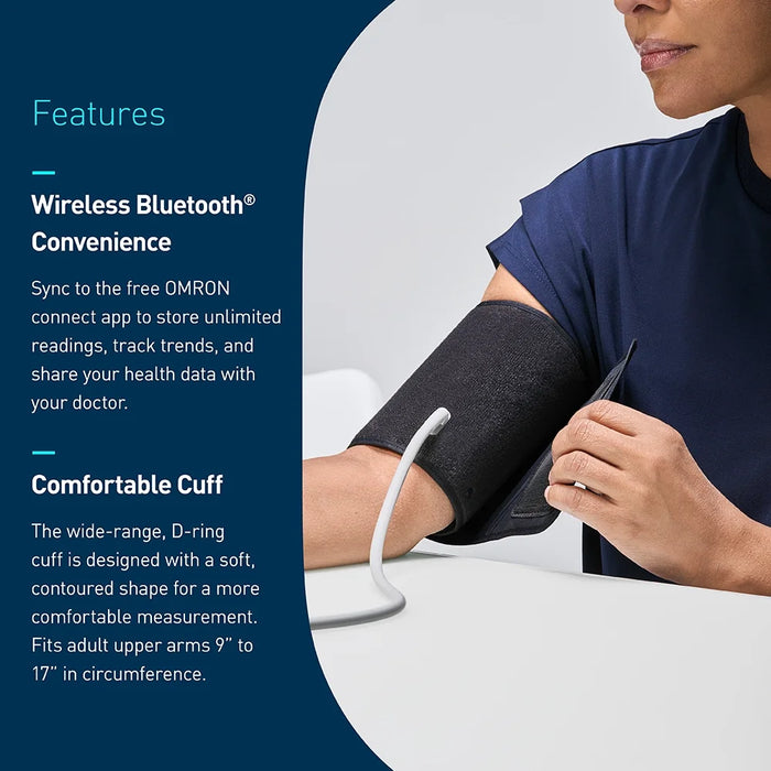Omron 5 Series Blood Pressure Monitor Upper Arm Cuff, Digital Bluetooth Blood Pressure (BP7255)