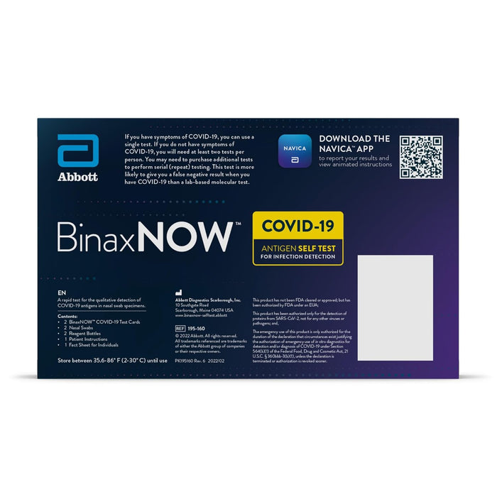 BinaxNOW Covid-19 Antigen Self Test, 2 Tests