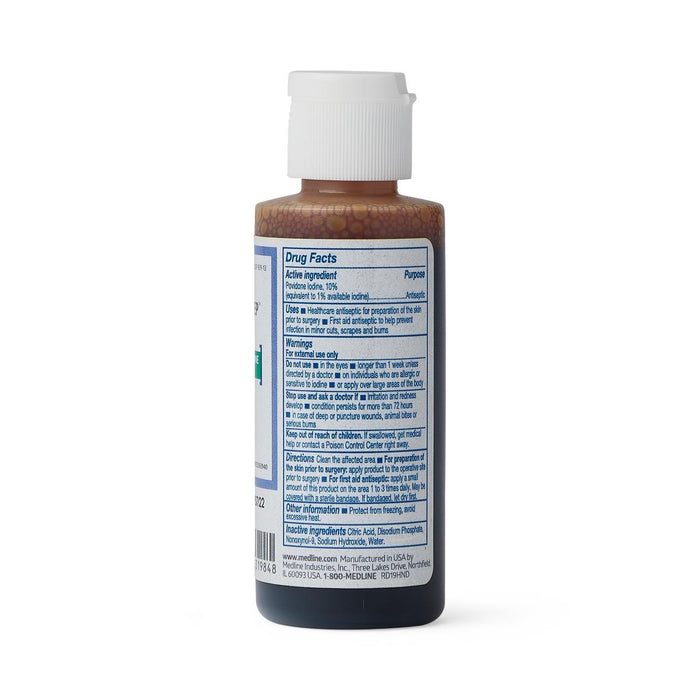 Medline ReadyPrep PVP Prep Solution, Povidone-Iodine, 10% Strength, Liquid, 2 ounce Bottle, Non-Sterile