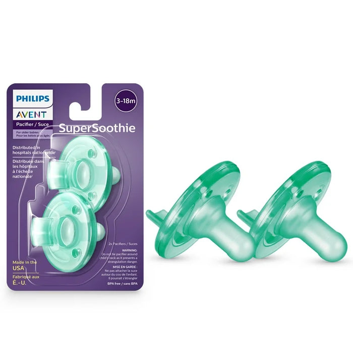 Philips Notched Newborn NICU Soothie Pacifier, Green – Natural Scent Hospital Binky
