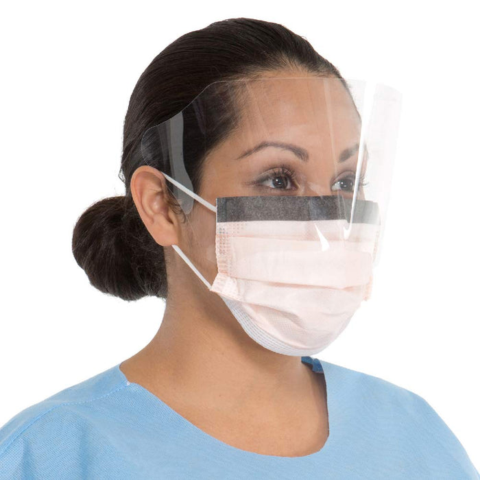 HALYARD FLUIDSHIELD 3 Fog-Free Procedure Mask Anti-Glare Wraparound Visor, Orange (Case of 100)