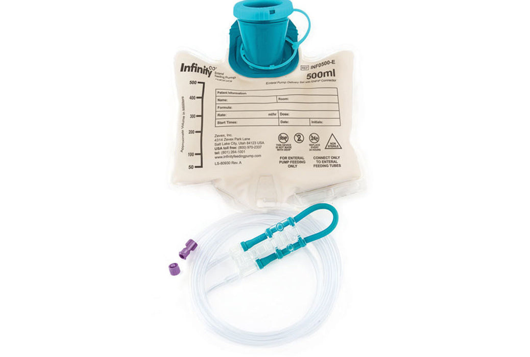 Moog Enteral Feeding Pump Bag Set With ENFit® Connector Infinity® 500 ML Silicone NonSterile