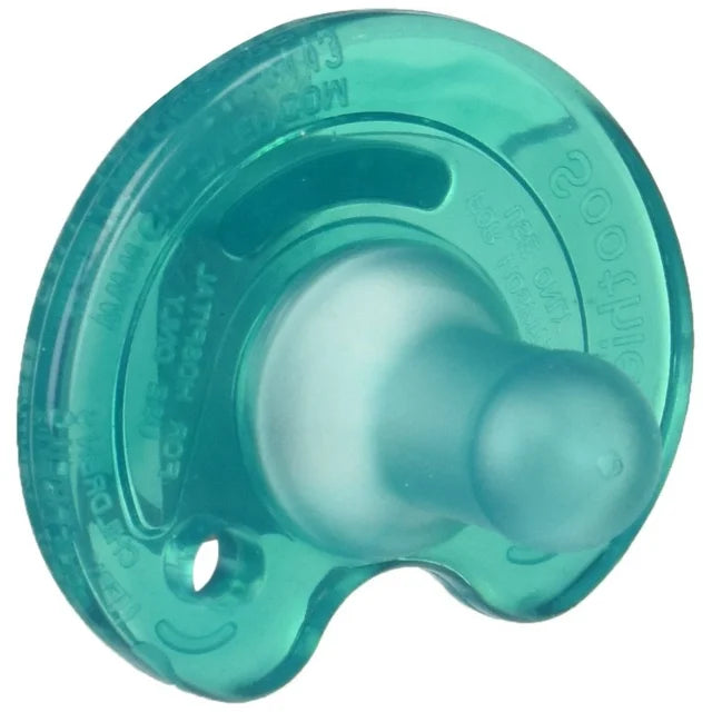 Philips Notched Newborn NICU Soothie Pacifier, Green,  Hospital Binky - Natural Scent